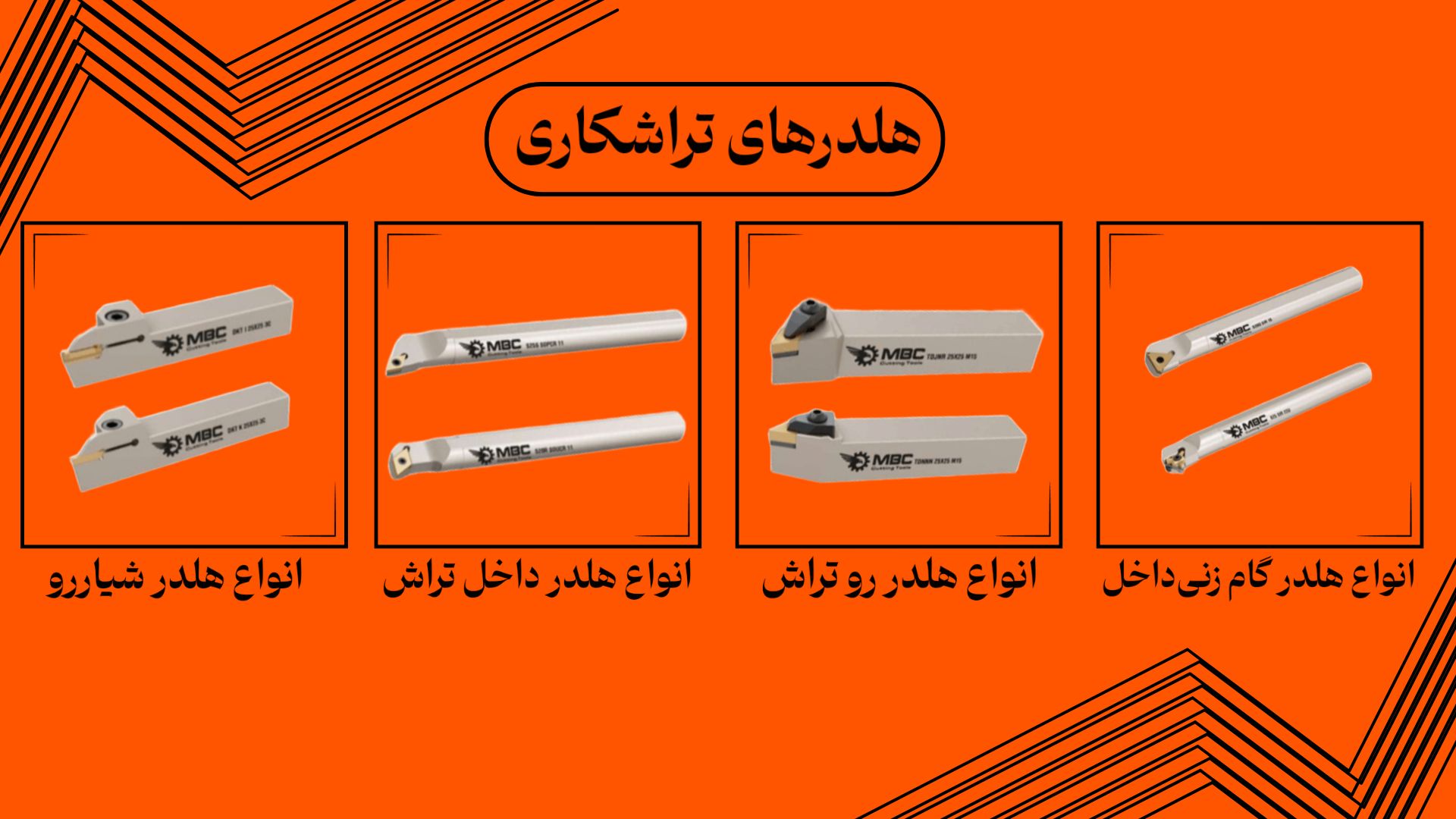 تصویری از انواع هلدرهای تراشکاری